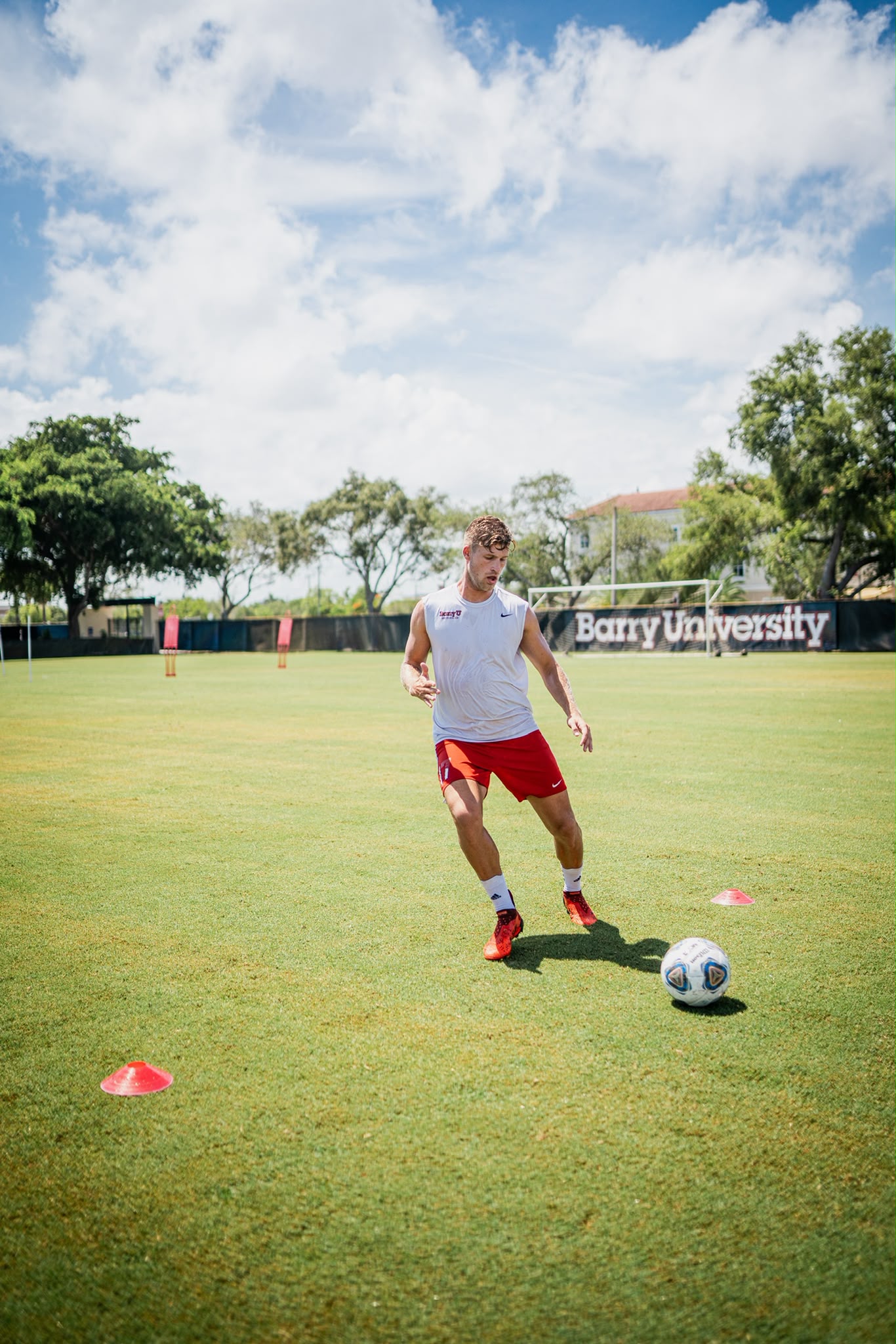 Coach Andy training on the soccer field
